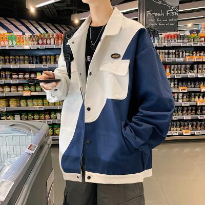 China Regular Casual 2021 Regular Drops Fashion Plus Size Contrast Mens Wholesale Cotton 100% Cotton Hip Hop Jacket Custom Made for sale