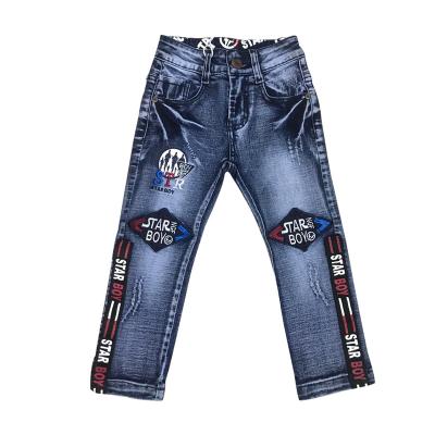 China Fashion Drop Shipping Pants Enzyme Wash New Design Fitted Jeans Boys Kids Denim Pants Kids Trousers Boys for sale