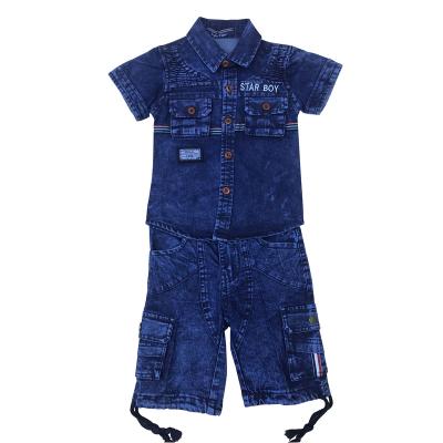 China New Smart Casual Boy Short Sleeve Kids Clothing 2 Piece Sets Baby Boy Clothes With Pockets for sale