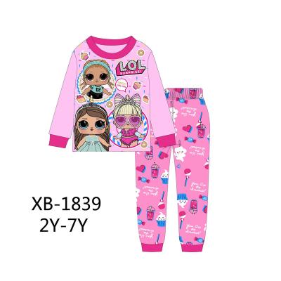 China Breathable 100%cotton Long Sleeved Girls' Clothing Sets Kids Wear Girls Sleepwear for sale