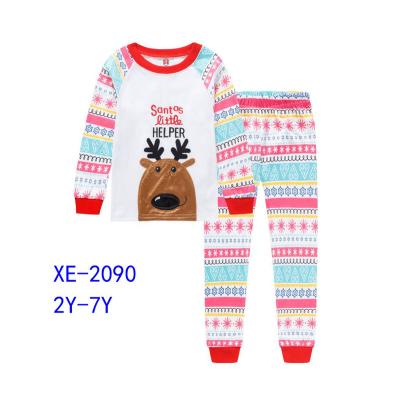 China Wholesale Breathable Children Clothing Elks Printed Pure Cotton Sleepwear Boys and Girls Christmas Pajamas Children Clothes for Children for sale