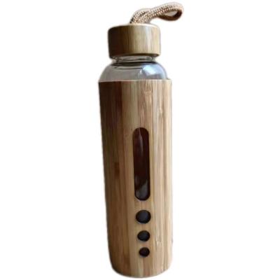 China New Product Sustainable Good Tea Price Raising Borosilicate Glass Shatterproof Water Bottle With Bamboo Lid for sale