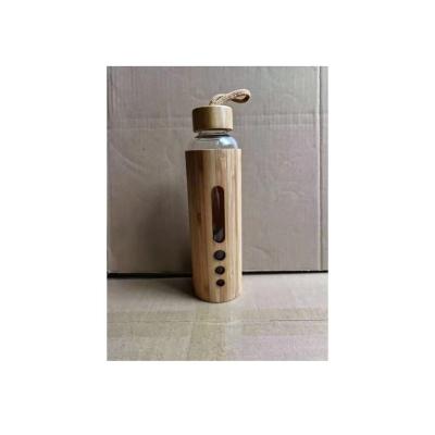 China Sustainable Professional High Borosilicate Sublimation Souvenir Maker Glass Bamboo Water Bottle for sale