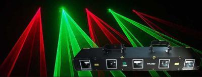 China Vier Laserlicht Kopf-rotes grünes Disco-Laserlicht-DMX512 zu verkaufen