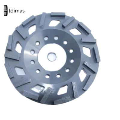 China Concrete 7 Inch Concrete Diamond Grinding Cup Wheel With 18 Pieces Square Segments Grinding Wheels for sale