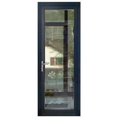 China Matte Aluminum Alloy Glass Swing Door Soundproof Full View Aluminum Casement Exterior Door Heat Insulation Storm Door for sale