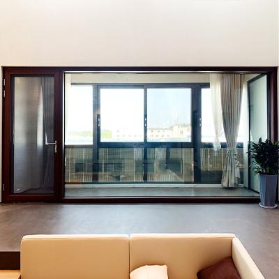 China Center Swing Aluminum Casement Double Hinged Exterior Patio French Doors Glass Aluminum Casement Double Swing Door for sale