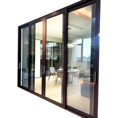 China Heat insulation aluminum alloy sliding doors thin aluminum narrow frame swing door and window frame sliding door for sale