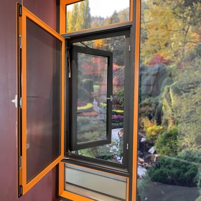 China Double Swing Construction Material Tempered Glass Casement Windows Aluminum Alloy Tilt And Turn Glazed Window for sale