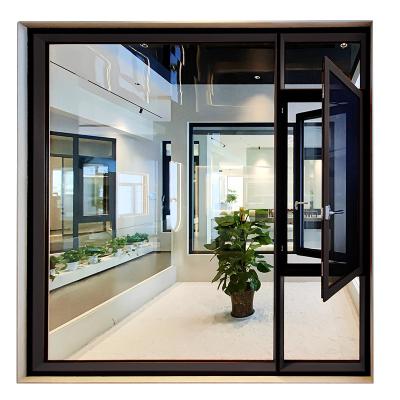 China Swing Clear Bonded Glass Aluminum Window Sealed Thermal Insulation Waterproof Windproof Aluminum Stained Glass Window for sale