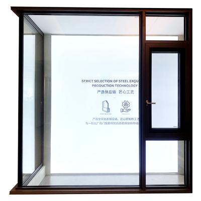 China Modern Swing Design Thermal Break Aluminum Frame Glass Panel Doors And Windows Tempered Glass Soundproof Window for sale