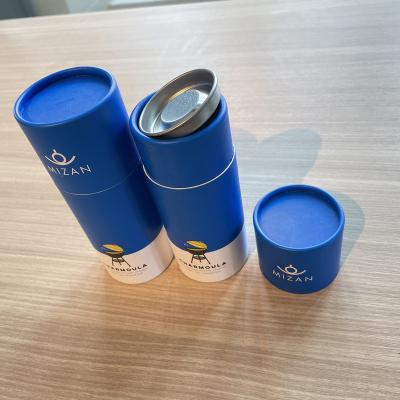 China Recyclable Compound Food Powder Packaging Round Can Packaging Tube With Custom Lid For Tea for sale