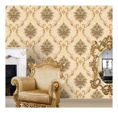 China Waterproof+ECO-Friendly 0.53*10m Textured Wallpaper Rolls Damask Wallpaper For Living Room Bedroom Decoration for sale