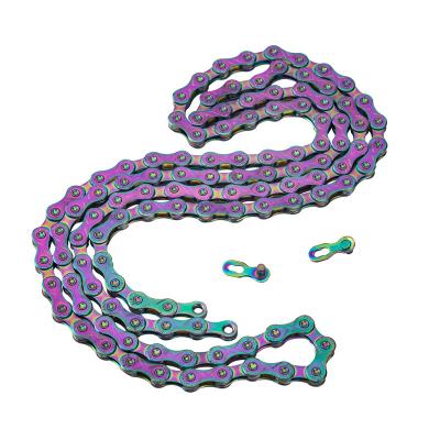 China HSteel 11 Speed ​​Bicycle Chain Rainbow Chain Road Bike Chain With Magic Button MTB Bike Accessories for sale