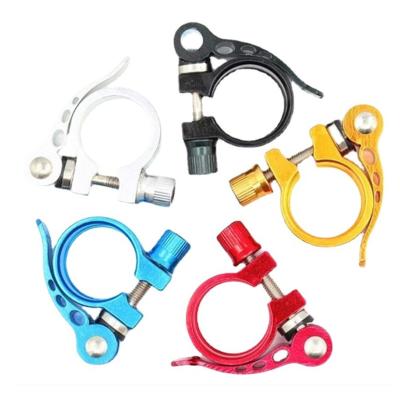 China Aluminum Alloy Bicycle Quick Release Seat Post Clamp 25.4mm and 28.6mm MTB Road Bike Seatpost Clamp for sale