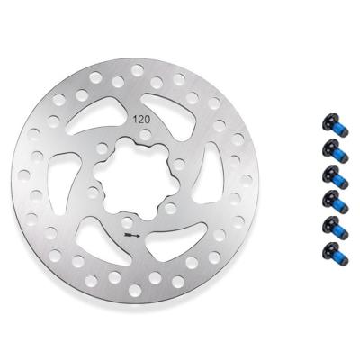 China Stainless Steel Electric Scooter Skateboard Brake Disc Rotor 120mm Replacement With 6 Bolts for sale