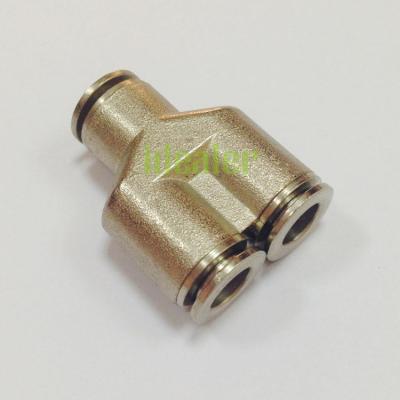 China Garment Shops Y Type Inch Tube Fittings Y Hose Fittings Brass Pneumatic Air Hoses Pneumatic Connectors for sale