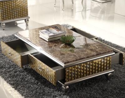 China Morden popular square marble top center coffee table /turkey furniture CT031 for sale