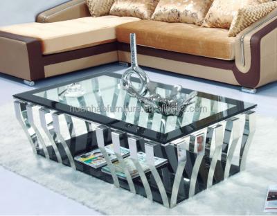 China New Model Easy Clean Modern Silver White Square Glass Center Top Coffee Table CT091 for sale