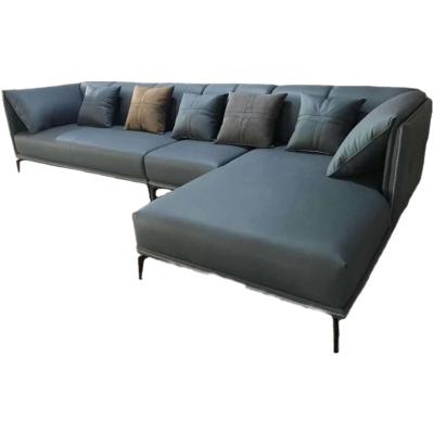 China Good Quality Sofa Set Home Living Room Furniture Comfortable Cheap Modern Metal Legs Leather Corner Hotel Sofas Set for sale