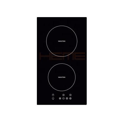 China Household Kitchen Appliances 30cm Black Ceramic Glass Built-in Cooktop 2 Burner Induction Cooker With CE for sale