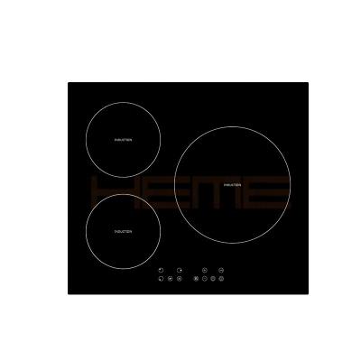 China Household OEM/ODM Child Lock Black Ceramic Glass Touch Control Element 3 Burners Induction Cooker for sale