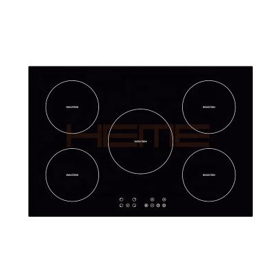 China Household Wholesale Factory Direct Supply 8kw Fornello One Induzione Glass 5 Zone Touch Control Black Ceramic Induction Cooker for sale