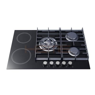 China New Household Products Surface 76cm Element Electric-Gas Indoor Cooking Hob With 3 Gas Electric 2 Ceramic Burner for sale