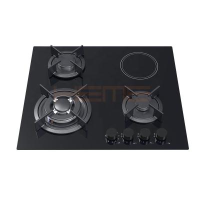 China Household Zhongshan Home Kitchen 4 Burners Gas Cooktops Combination Electric Ceramic Hybrid Hob for sale