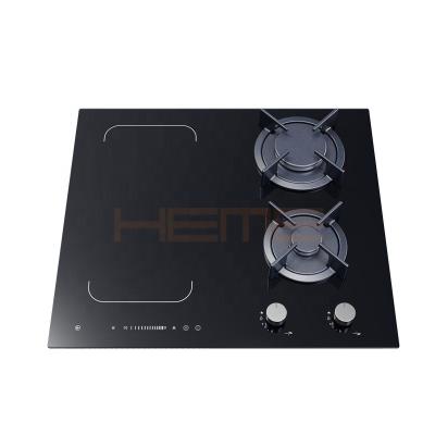 China Household Made In China New Products Kitchen Appliances 60cm Glass Panel 4 Burners Gas Induction Combined Cooktop for sale