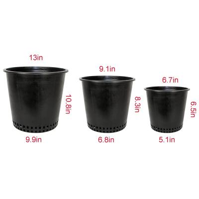 China Durable Hydraulic Farm Around Mesh Bottom Pot Planters, Black for sale