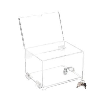 China Modern Clear Acrylic Donation Urn With Lock for sale