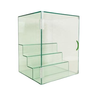 China Modern luxury lucite green acrylic perfume cabinet for makeup for sale