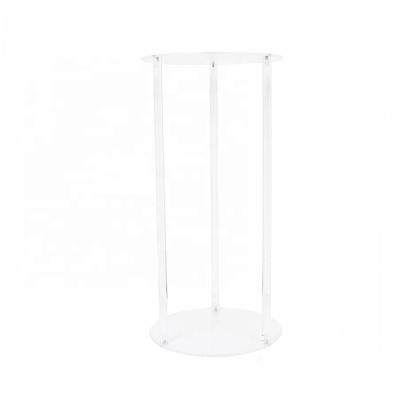 China Display Wedding Flowers Round Clear Acrylic Flower Stand For Table for sale