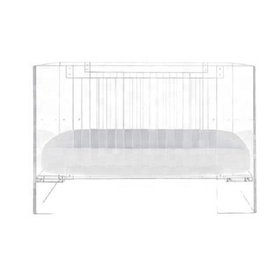 China Modern Luxury Acrylic Baby Crib In Stock Ready To Ship 9.5 Discount! ! ! for sale