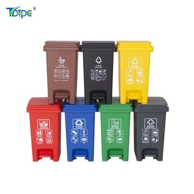 China Sustainable Open Top Recycling Trash Can Pedal Bin With Printing for sale