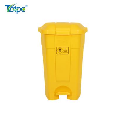 China Sustainable Medical Waste Bin 70L Plastic Material Hospital And Clinic Use Dust Trolley for sale