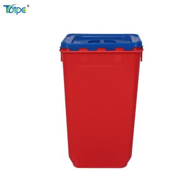 China Sustainable Plastic Lock-lid Medical Sharp Needle Bins 60 Liter for sale