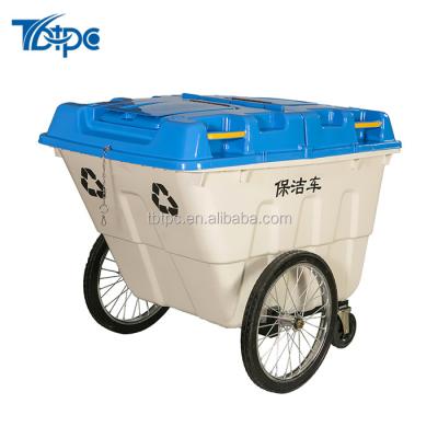 China Sustainable TBT-400 400l HDPE waste container wheelie garbage collector trash can for sale