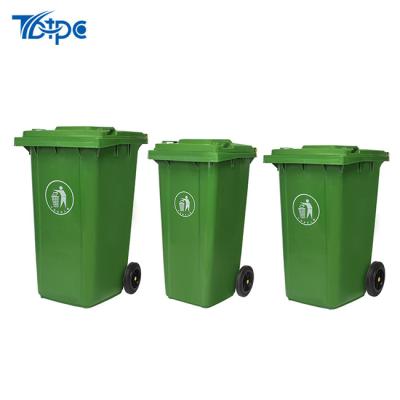 China Sustainable 64 Gallon Green Trash Bin And 240 Liter Industrial Recycle Plastic Waste Bin for sale