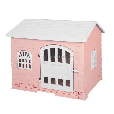 China Sustainable Plastic Pet House With Roof For Small Medium Dogs Indoor And Outdoor Use for sale