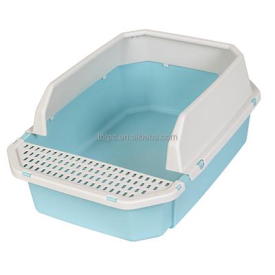 China Easy To Clean Durable Stored Soft Step-In Large Large Plastic Cat Litter Box With High Sides for sale