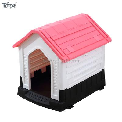 China Viable Indoor Outdoor Plastic Blue Kennel Small Medium Pet Kennel All Weather Puppy Shelter for sale