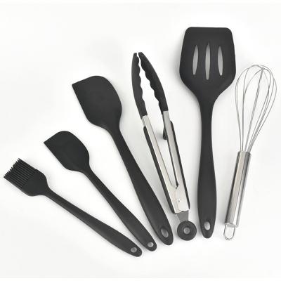 China 6Pcs Kitchen Sustainable Heat Resistant Silicone Baking And Baking Utensils Set Include Spatulas Whisk Basting Brush for sale