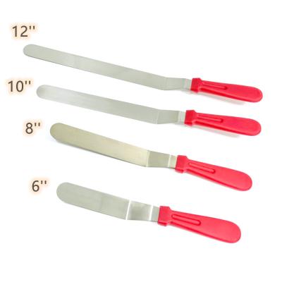 China Set of 4 All Sustainable Professional Baker's Stainless Steel Spatulas, 6 8 10 and 12 inch offset blades for better frosting icing decoration for sale