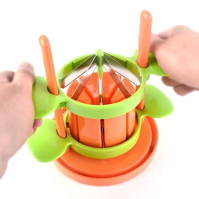 China Viable Stainless Steel Apple Slicer with Handle Fruit Cutter and Hollow Punch Anti-Skid Kitchen Utensils Instrument for Apple Pear Tomato for sale