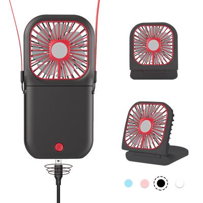 China Multifunctional Ultra-thin Fan Portable Fans 3 Gears Setting Table Cooling Fan 3 in 1 USB Rechargeable Standing Fan Foldable Neck Fan for sale