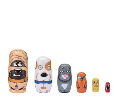 China European style six layer hand painted wooden Russian dolls for sale