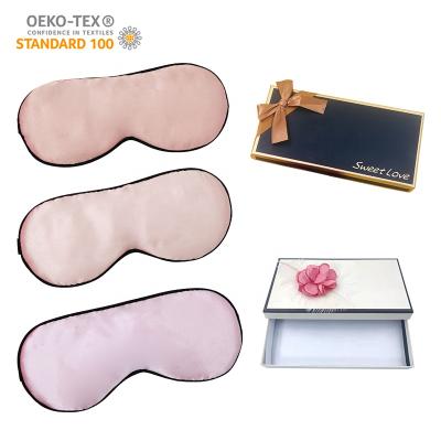 China Satin Eye Mask With Elastic Band Adjustable Wholesale Competitive Price Pure Color Eye Mask Satin Fabrics Sleep Mask With Black Edge Breathable Blindfold Eye Patch for sale