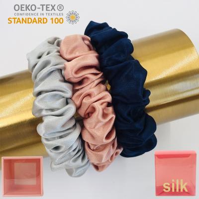 China European and American hot sale 2cm width girl's pure style color elastic hair accessories bands ponytail holder hair silk scrunchies for sale